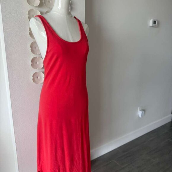 Banana Republic Red Racerback Tank Midi Dress – Soft Cotton Knit, Size XL - Picture 2 of 7